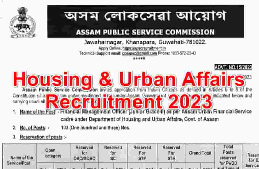 Housing & Urban Affairs Recruitment 2023