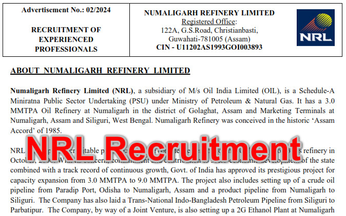 Numaligarh Refinery Recruitment 2024