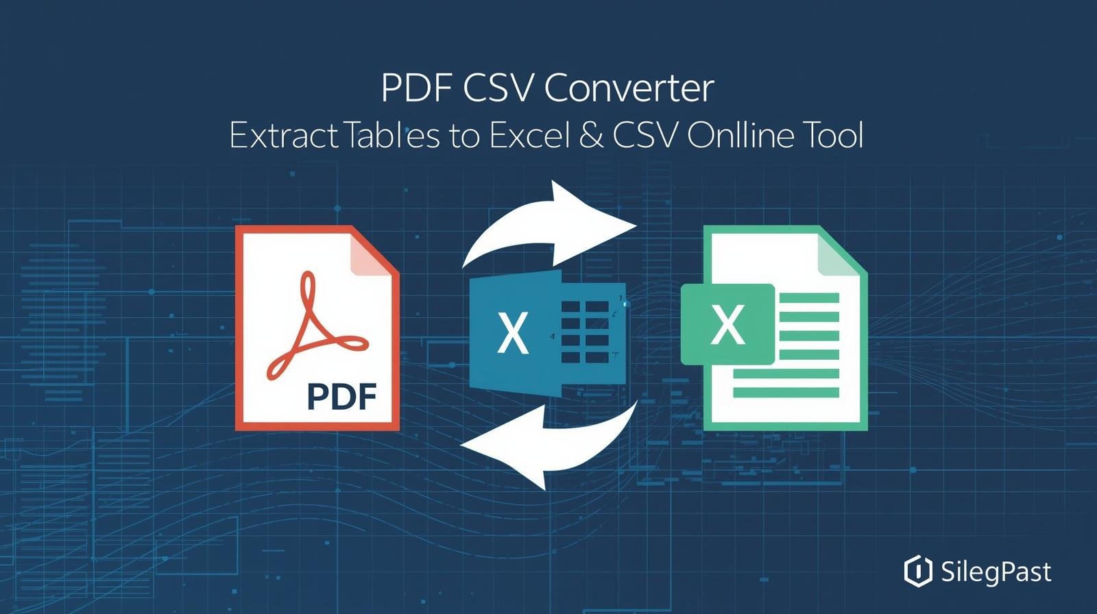 PDF to CSV Converter | Extract Tables to Excel & CSV Online Tool 1 Professional PDF to CSV Converter Tool showing table extraction from PDF document to spreadsheet format with intuitive drag-and-drop interface