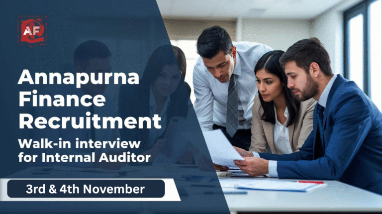 Annapurna Finance Recruitment 2025 Assam Walk-in Interview for Internal Auditor