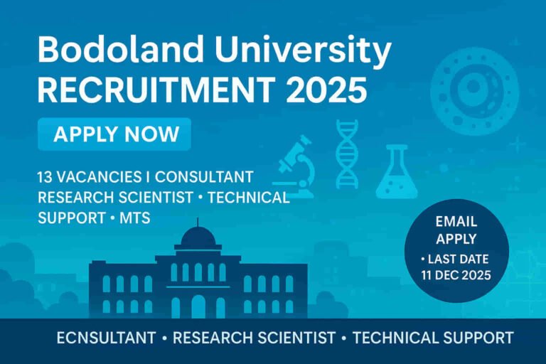 Bodoland University Recruitment 2025 Apply for 13 Project Research & Technical Vacancies Assam