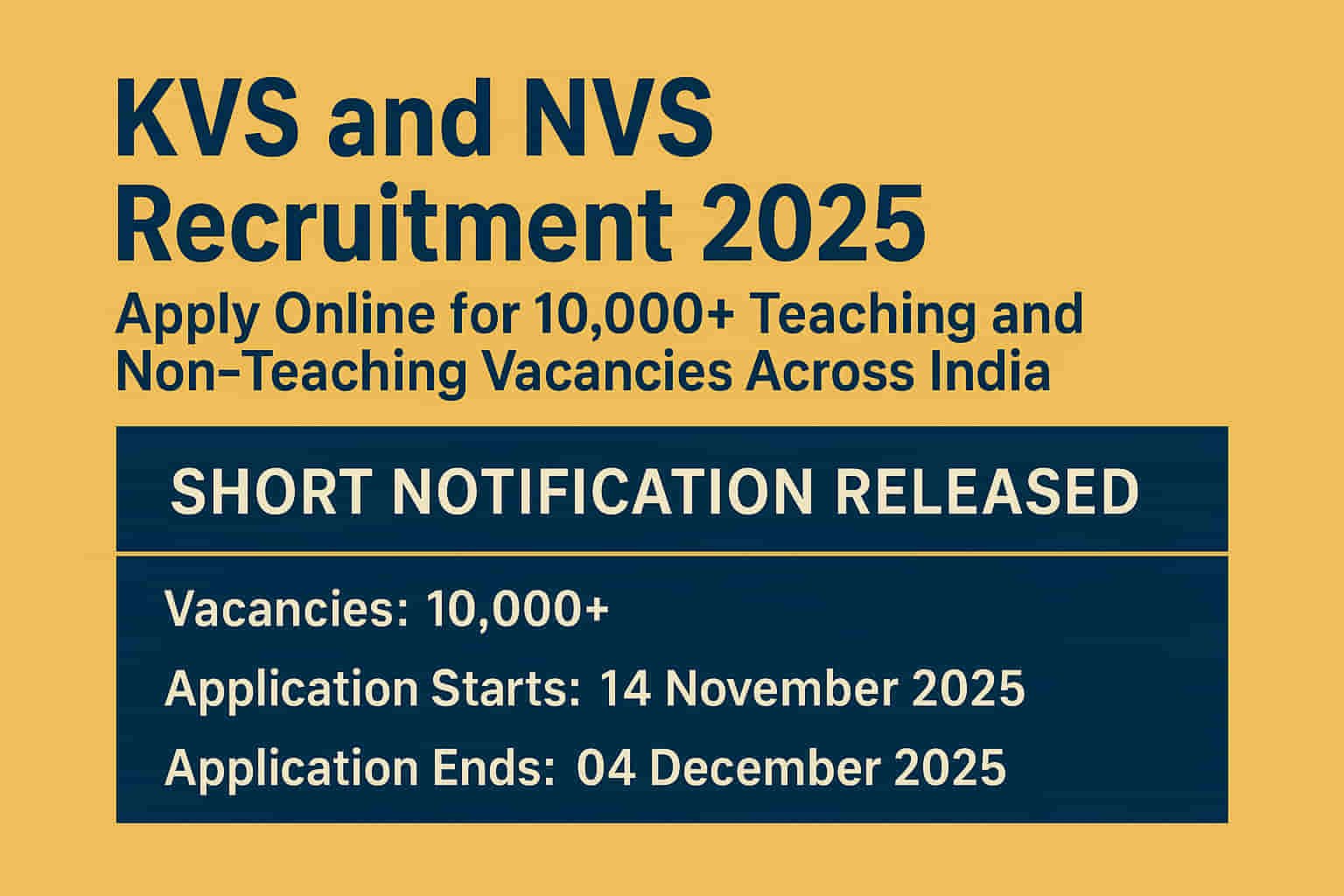 Air Force Agniveer 02/2026 Result Out – Check Now, Direct Link 2 KVS and NVS Recruitment 2025 – Teaching and Non-Teaching Posts Notification Banner