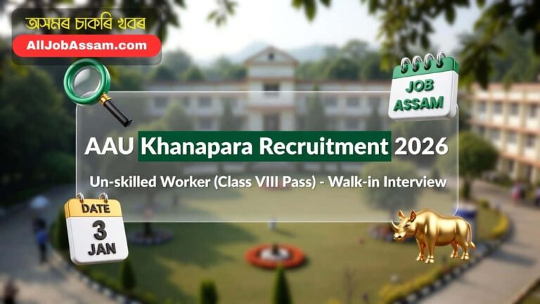 AAU Khanapara Recruitment 2026 Walk-in Interview for Unskilled Worker Vacancy