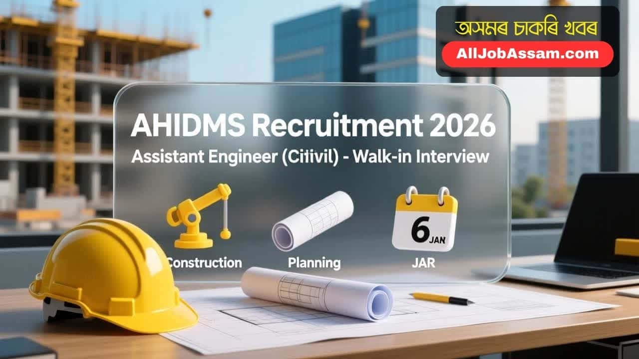 AHIDMS Recruitment 2026 Walk-in Interview for Assistant Engineer Civil Vacancy