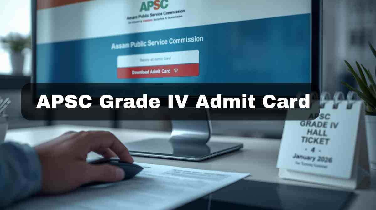 APSC Grade IV Admit Card 2026 download for written OMR examination scheduled on 4 January 2026 by Assam Public Service Commission