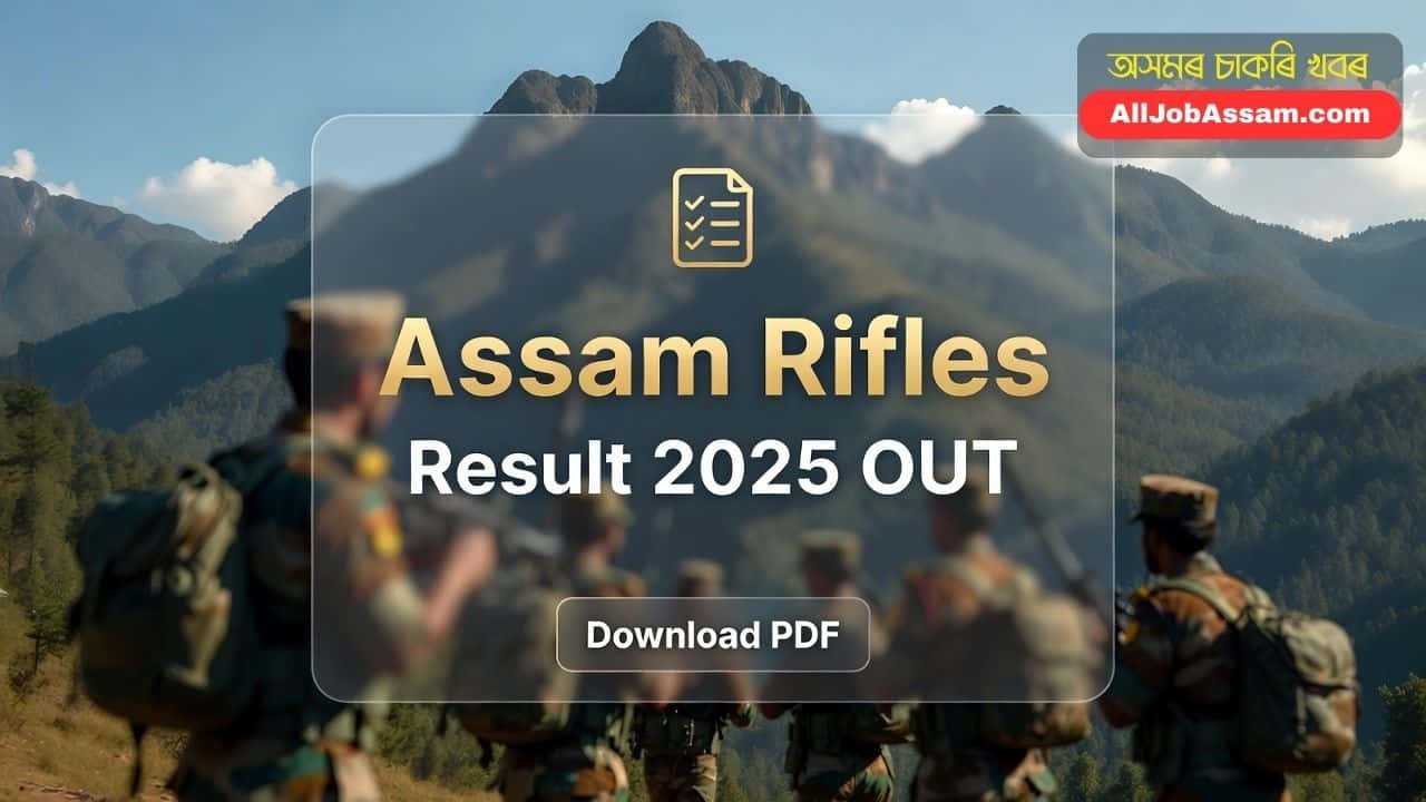 Assam Rifles Tradesmen Result 2025 Written Exam Merit List PDF Download