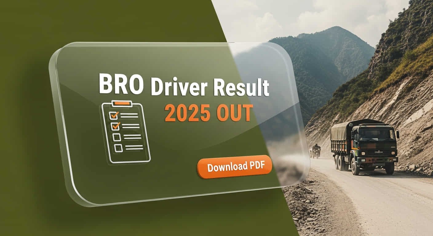 BRO Driver Mechanical Transport Result 2025 Written Exam Merit List PDF Download