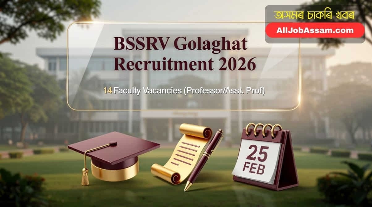 BSSRV Golaghat Recruitment 2026 Notification for Professor and Assistant Professor Vacancies