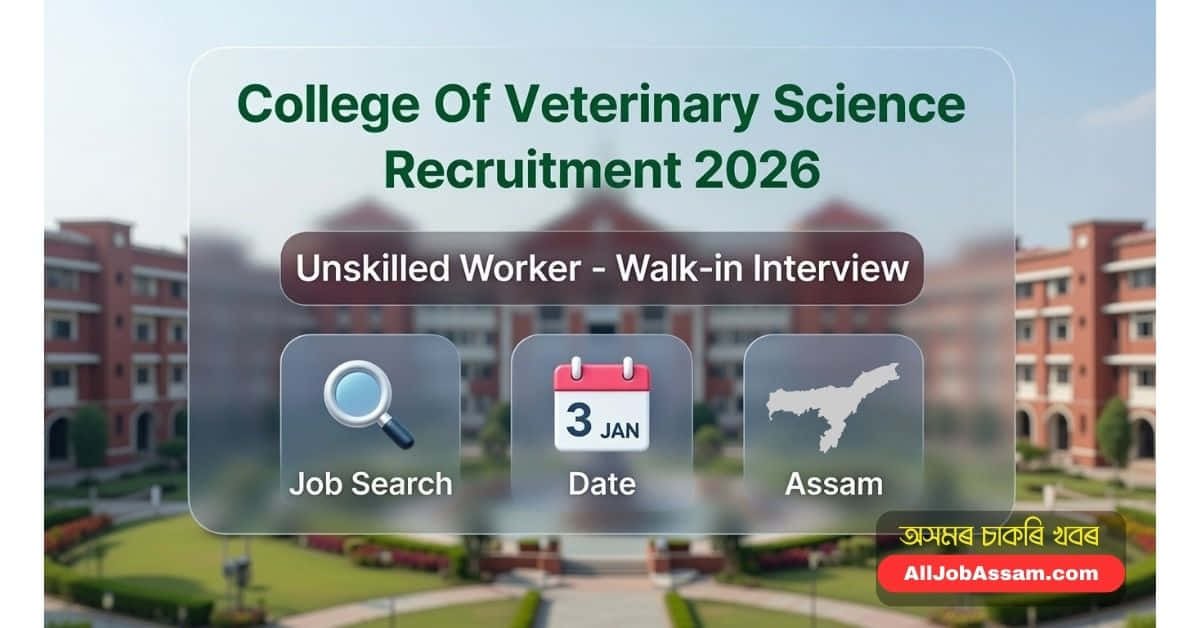 College of Veterinary Science Recruitment 2026 Walk-in Interview for Unskilled Worker