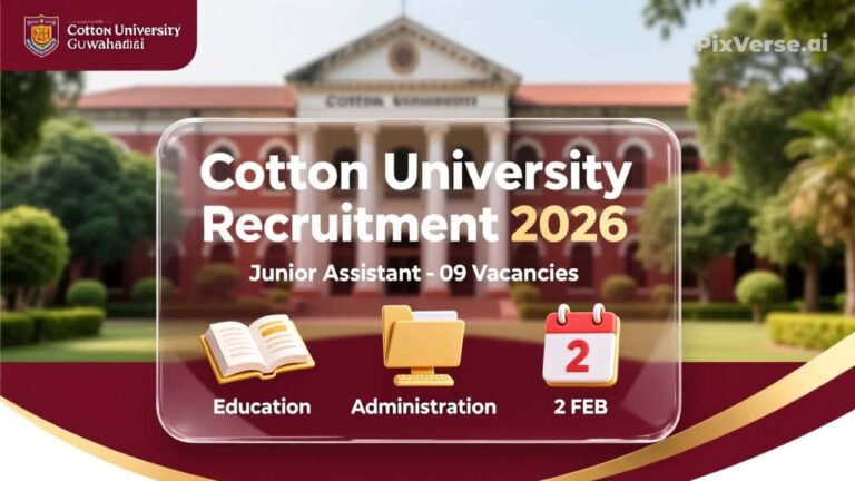 Cotton University Recruitment 2026 Junior Assistant Vacancy Notification