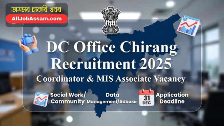 DC Office Chirang Recruitment 2025 Notification for Coordinator and MIS Associate Vacancy