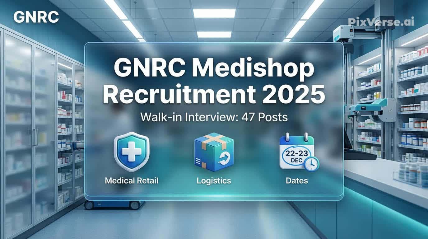 GNRC Medishop Recruitment 2025 Walk-in Interview in Guwahati for 47 Vacancies