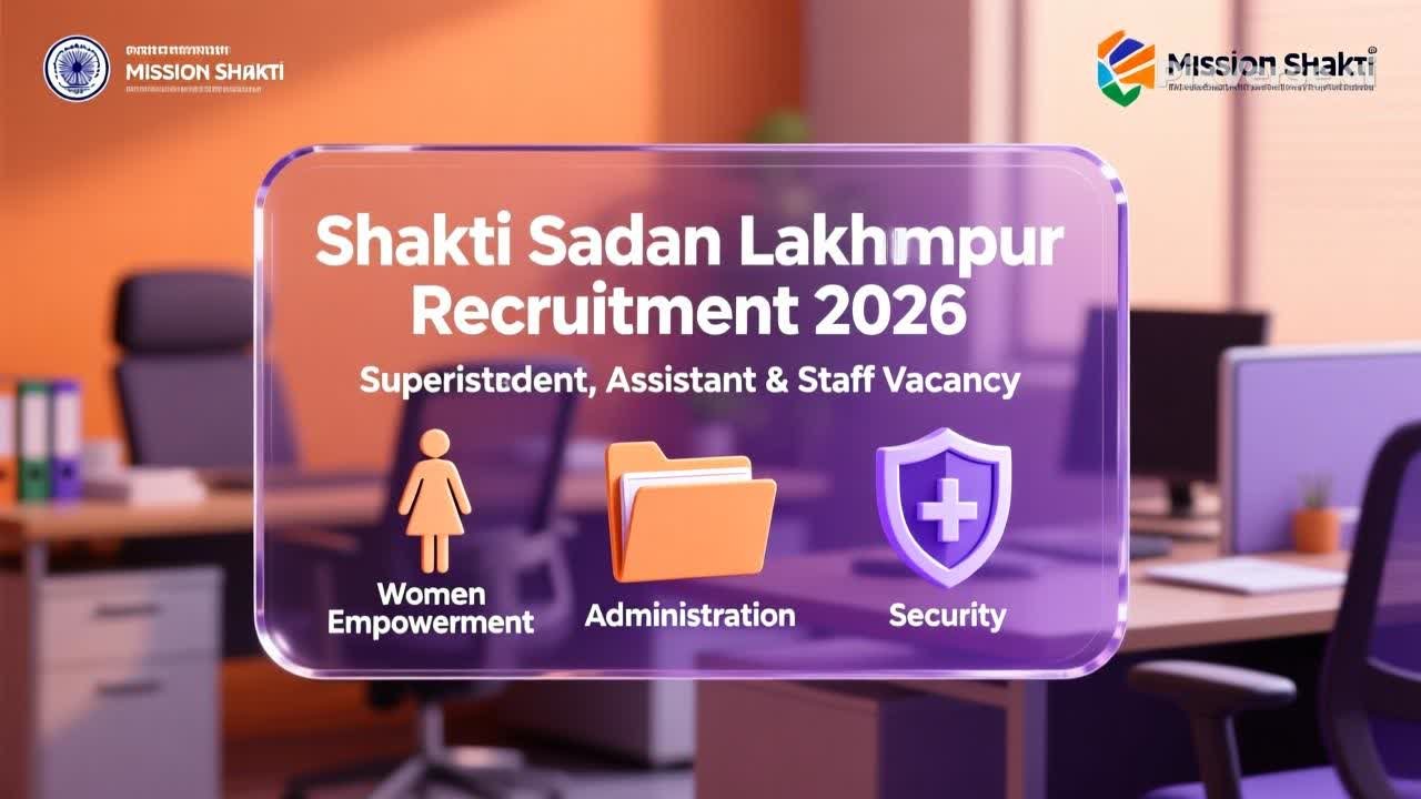 Shakti Sadan Lakhimpur Recruitment 2026 Official Notification for Resident Superintendent and Office Assistant