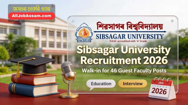 Sibsagar University Recruitment 2026 Walk-in Interview for Guest Faculty Vacancy