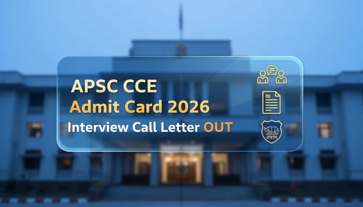 APSC CCE Admit Card 2026 Download for Interview and Personality Test Notification