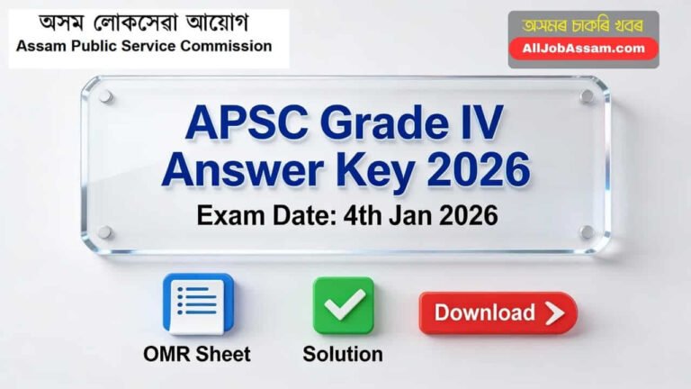 APSC Grade IV Exam 2026 Answer Key Download PDF for General Studies Paper