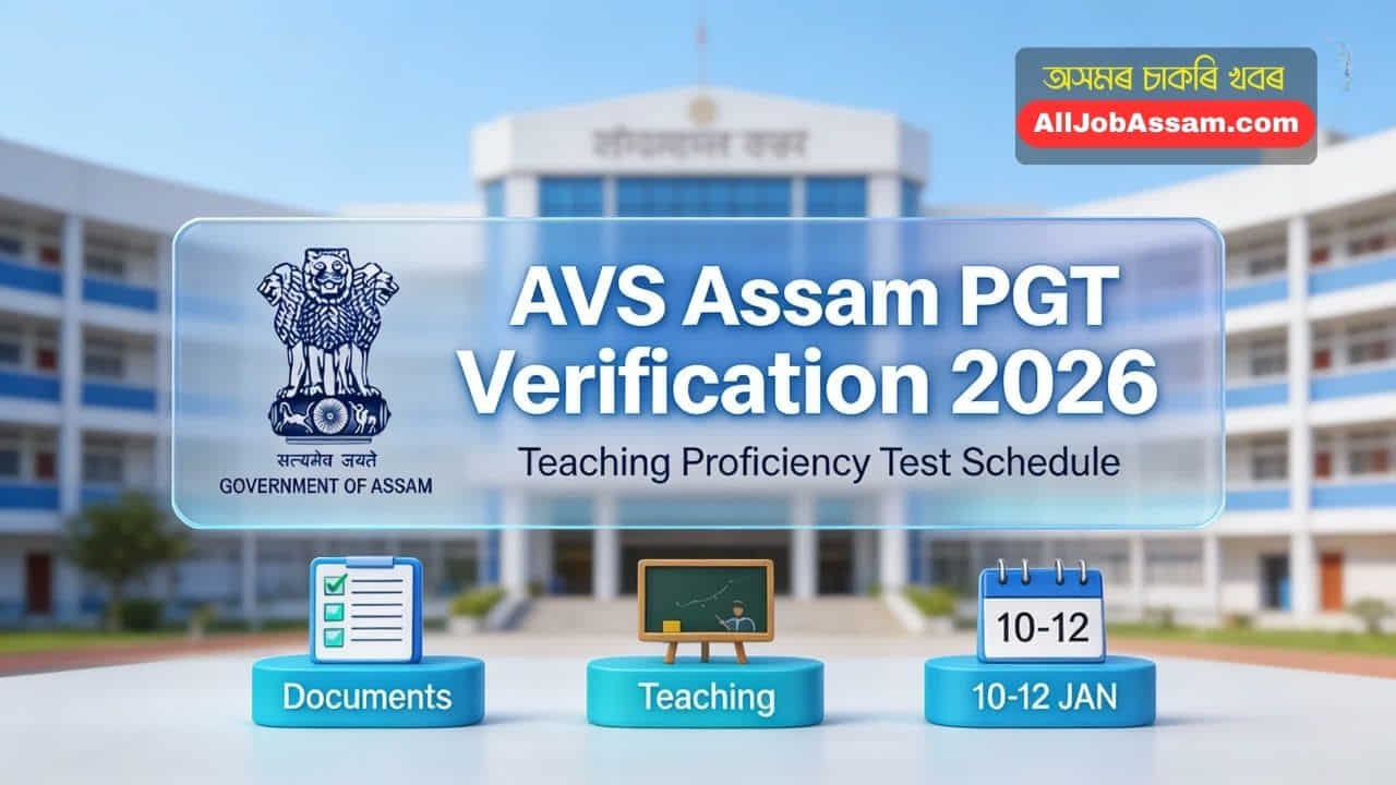 Adarsha Vidyalaya Sangathan Assam PGT Document Verification Notification 2026