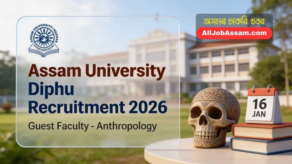 Assam University Diphu Campus Recruitment 2026 for Guest Faculty in Anthropology Department.