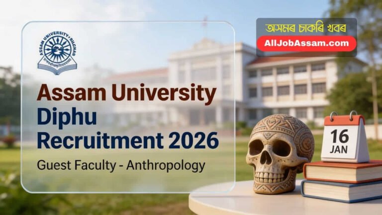 Assam University Diphu Campus Recruitment 2026 for Guest Faculty in Anthropology Department.