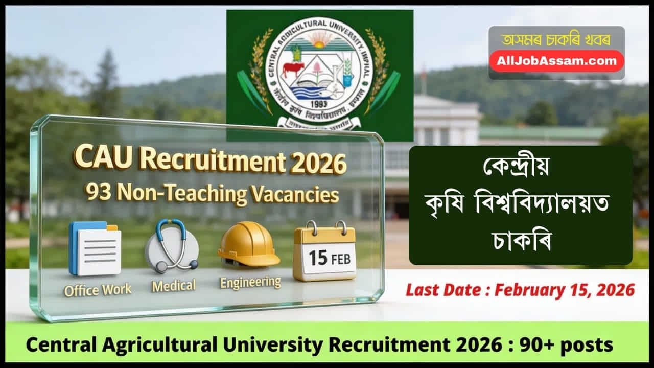 Central Agricultural University Recruitment 2026 Notification for 93 Non-Teaching Posts