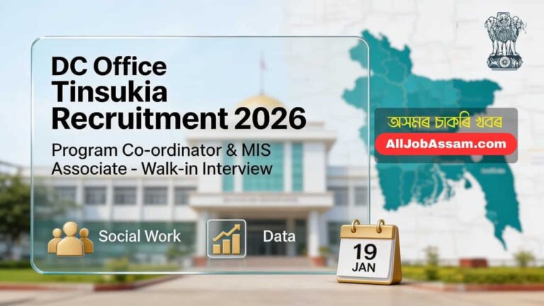 DC Office Tinsukia Recruitment 2026 Walk-in Interview for Program Coordinator and MIS Associate