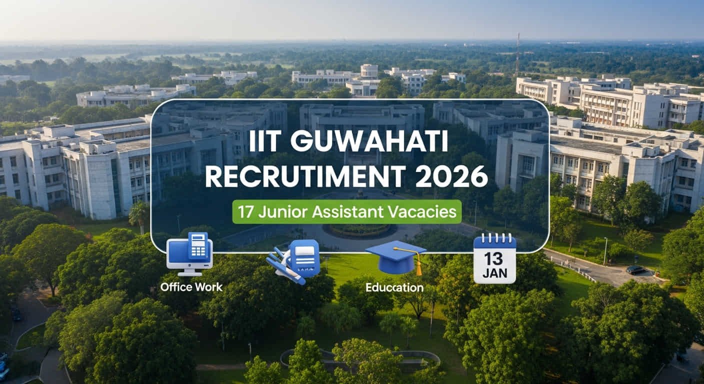 IIT Guwahati Recruitment 2026 Notification for 17 Junior Assistant Vacancies