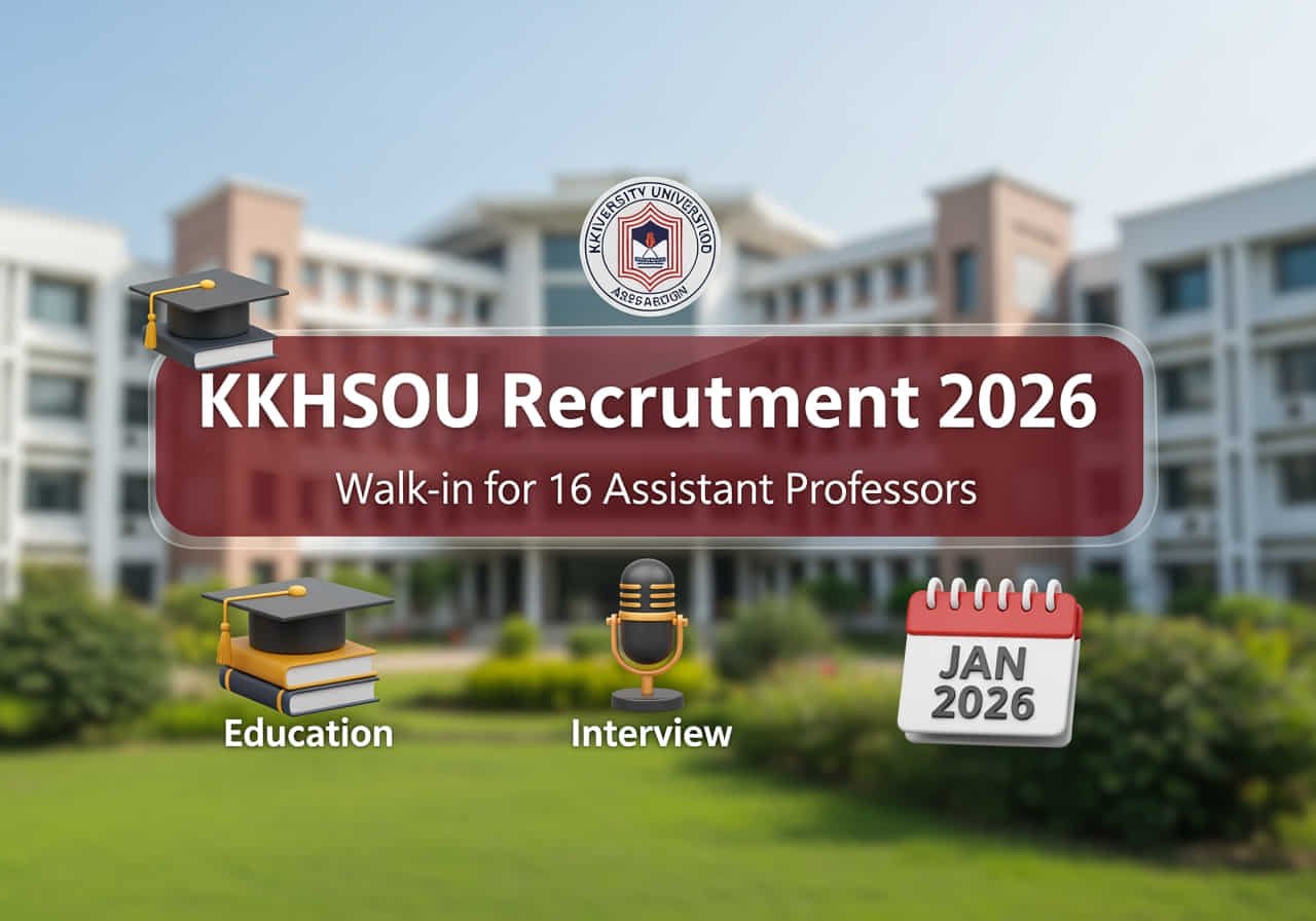 KKHSOU Recruitment 2026 Walk-in Interview for Assistant Professor Vacancy in Guwahati