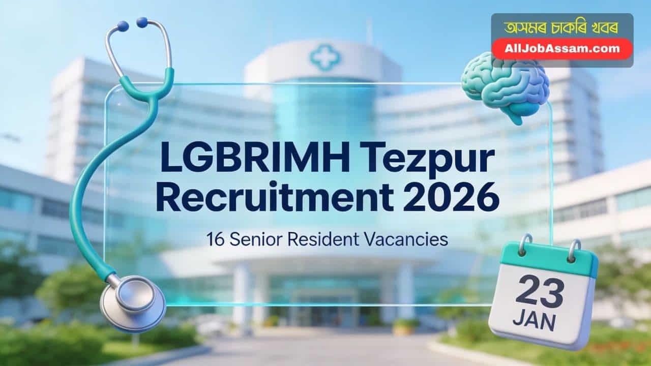 LGBRIMH Tezpur Recruitment 2026 Senior Resident Doctor Walk-in Interview Notification