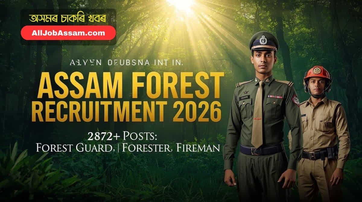Official Poster for Assam Forest and Police Recruitment 2026.