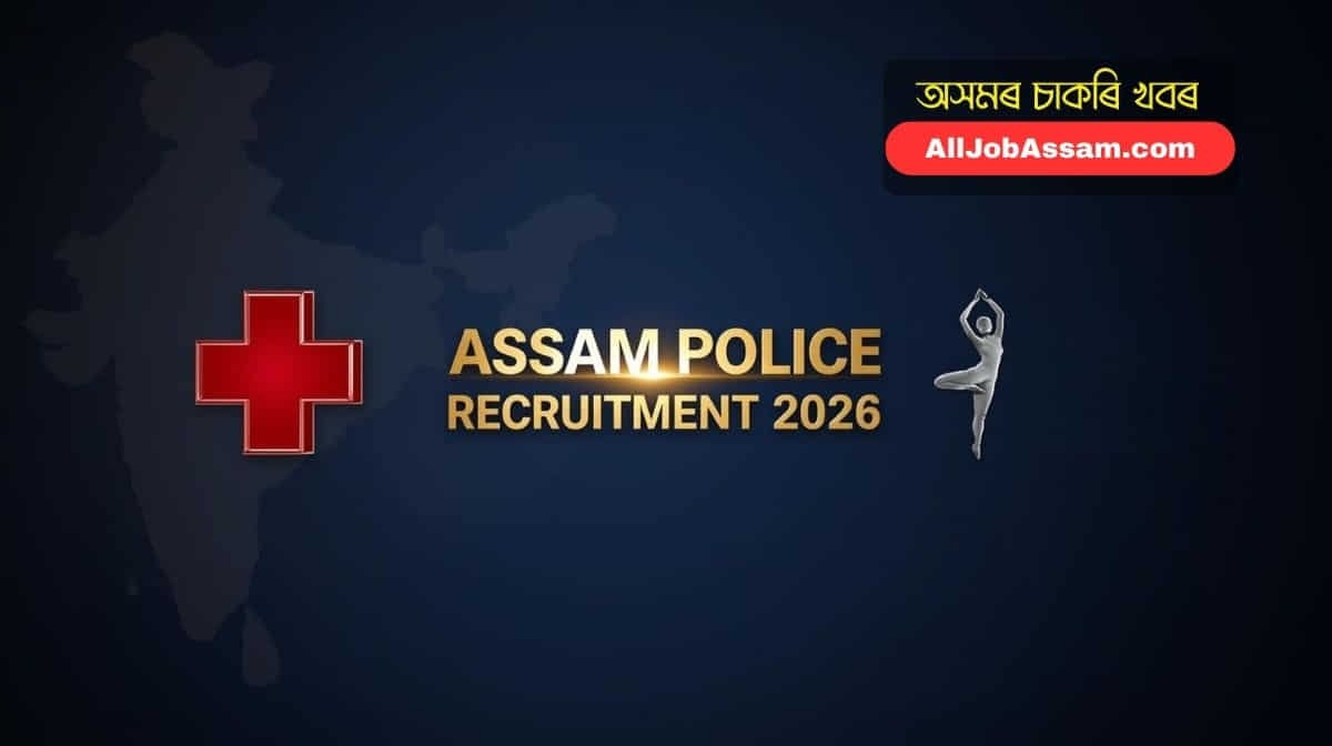 Official Poster for Assam Police Recruitment 2026 Pharmacist and Nurse posts.