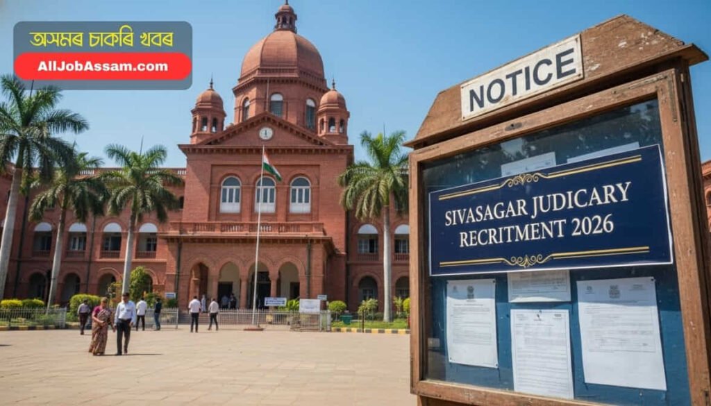 Sivasagar District & Sessions Judge Office Building and Recruitment Notice.
