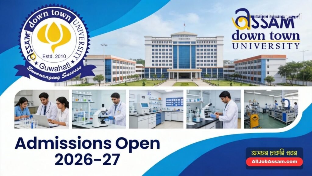 Assam down town University Admission 2026-27 Course List and Banner