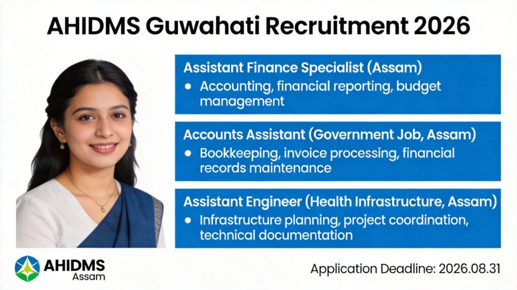 AHIDMS Assam recruitment for finance and engineering posts 2026