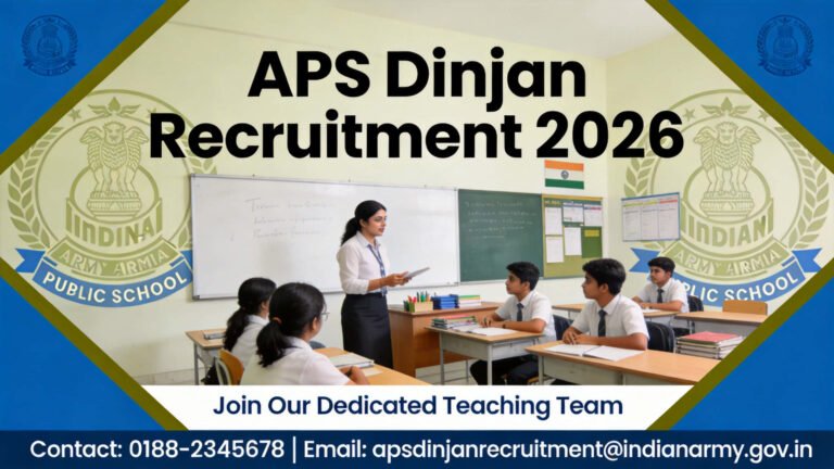 Army Public School Dinjan Recruitment 2026 Assam