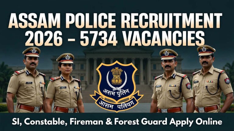 SLPRB Assam Police Recruitment 2026 notification for 5734 posts
