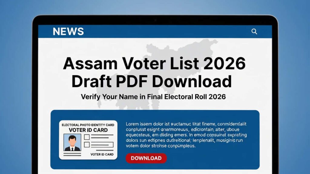 Assam voter list 2026 draft electoral roll PDF download online banner