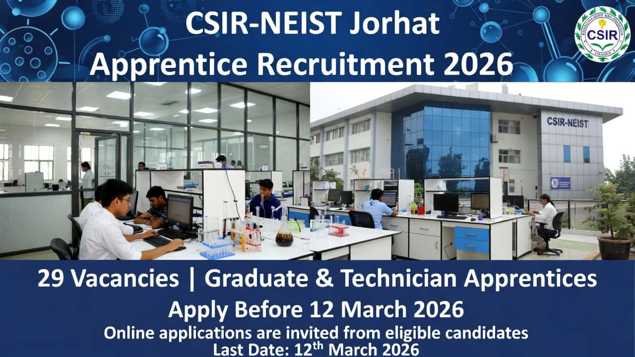 CSIR NEIST Jorhat Apprentice Recruitment 2026 Graduate and Technician Posts