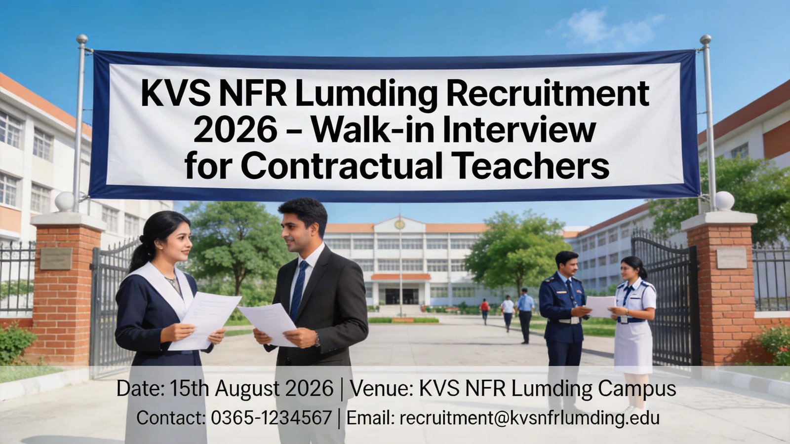 Kendriya Vidyalaya NFR Lumding Recruitment 2026 notification for PGT TGT PRT and other teacher posts in Assam