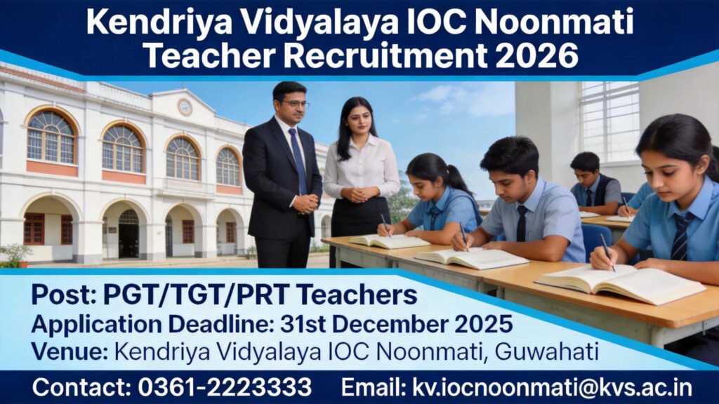 KV IOC Noonmati Recruitment 2026 Walk-in Interview Notice