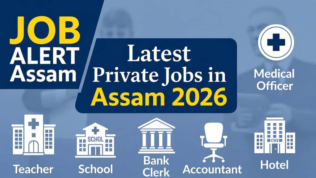 Latest private job openings in Assam 2026 notification banner