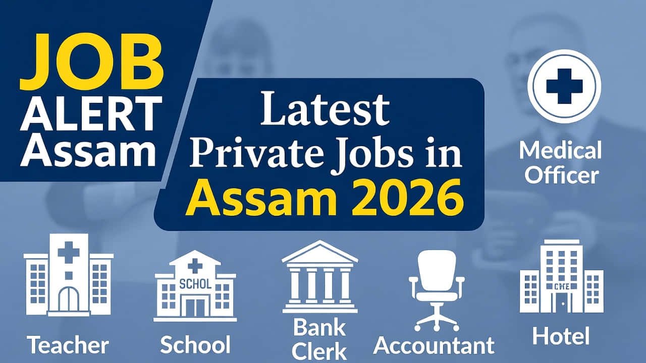 Latest private job openings in Assam 2026 notification banner