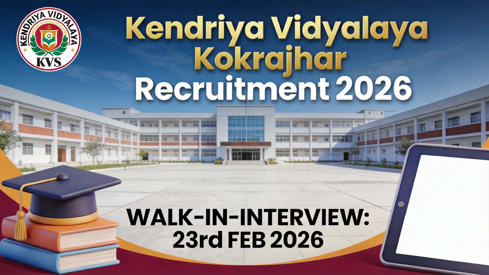 Official recruitment notification for teachers at Kendriya Vidyalaya Kokrajhar Assam.
