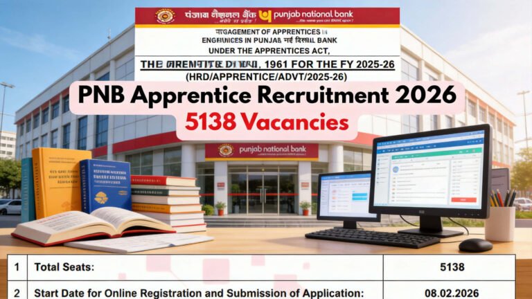 PNB Bank Apprentice vacancy 2026 apply online