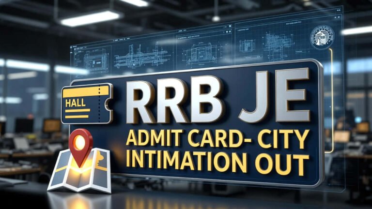 RRB JE Admit Card 2026 Download Portal.