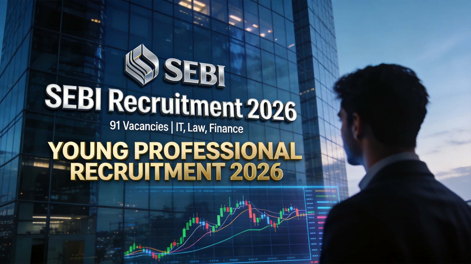 SEBI Young Professional Recruitment 2026 notification banner showing finance, law, IT and research job opportunities
