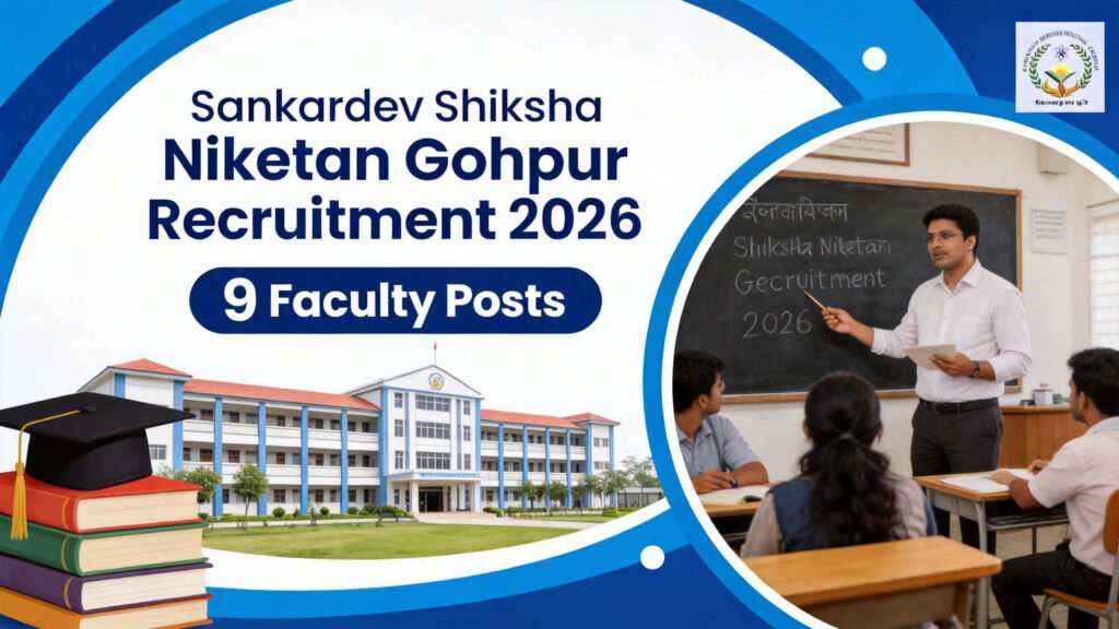 Sankardev Shiksha Niketan Gohpur faculty recruitment 2026 teaching jobs Assam