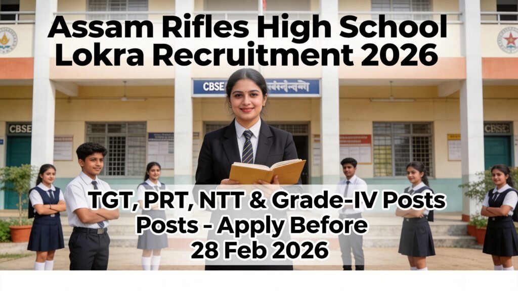 Assam Rifles High School Lokra teacher and staff recruitment 2026