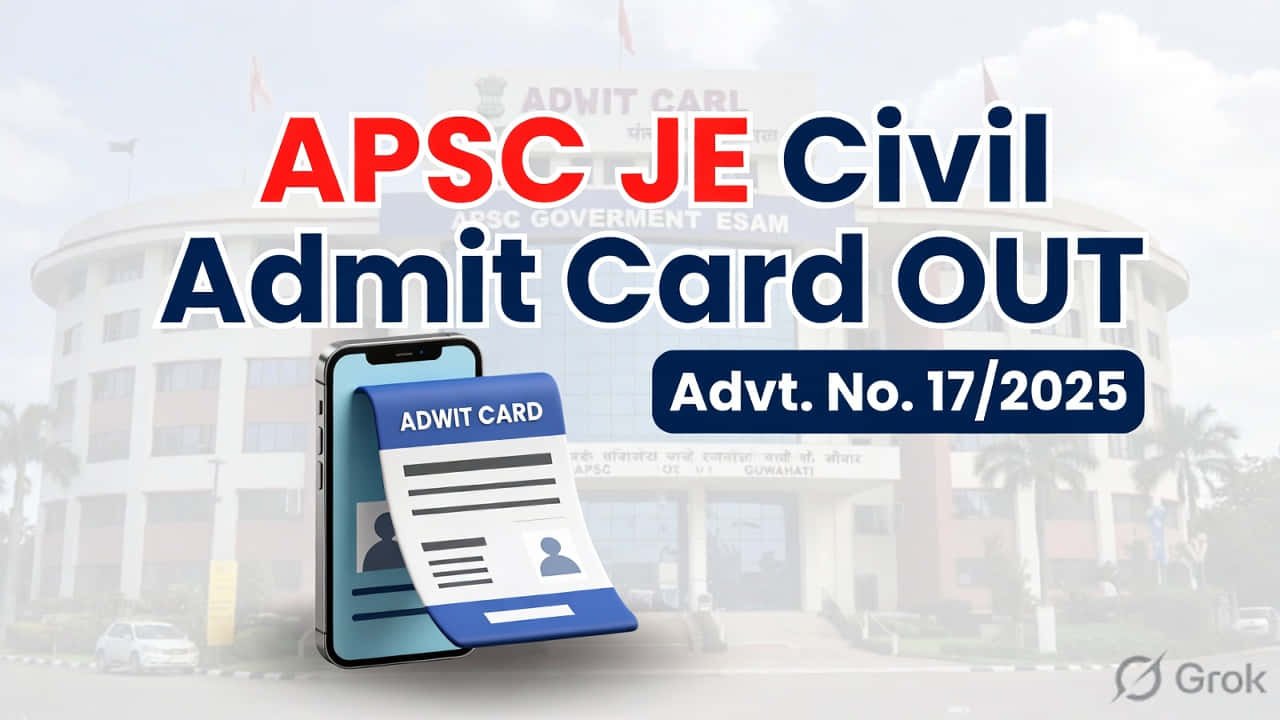 APSC Junior Engineer Civil Admit Card Released