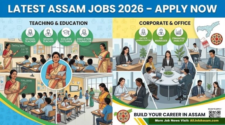 Latest Assam Jobs 2026 for Teachers, Clerk, Manager