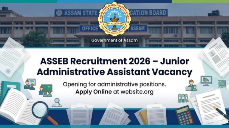 ASSEB Recruitment 2026 Junior Administrative Assistant